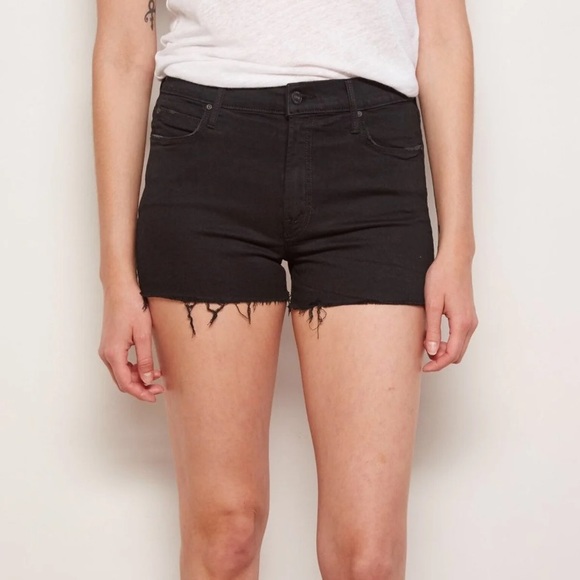 mother the charmer fray denim shorts